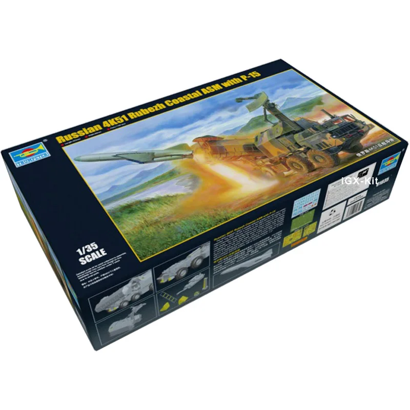 

Trumpeter 01035 1/35 Russian 4K51 Rubezh Coastal ASM W/P- 15 Anti Ship Missile Military Toy Plastic Assembly Building Model Kit