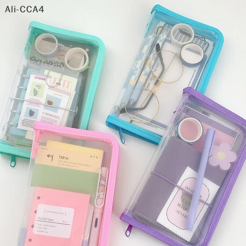 

Transparent Portable PP Zipper Bag Simple Multifunctional Organizer Bag File Organizer Large Capacity Stationery Organizer