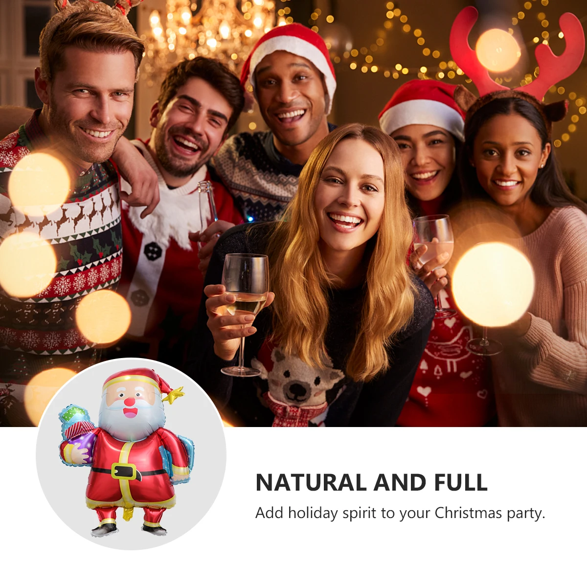 

5 Pcs Santa Balloon Christmas Decoration Style Home Aluminum Film Claus Patterned Party