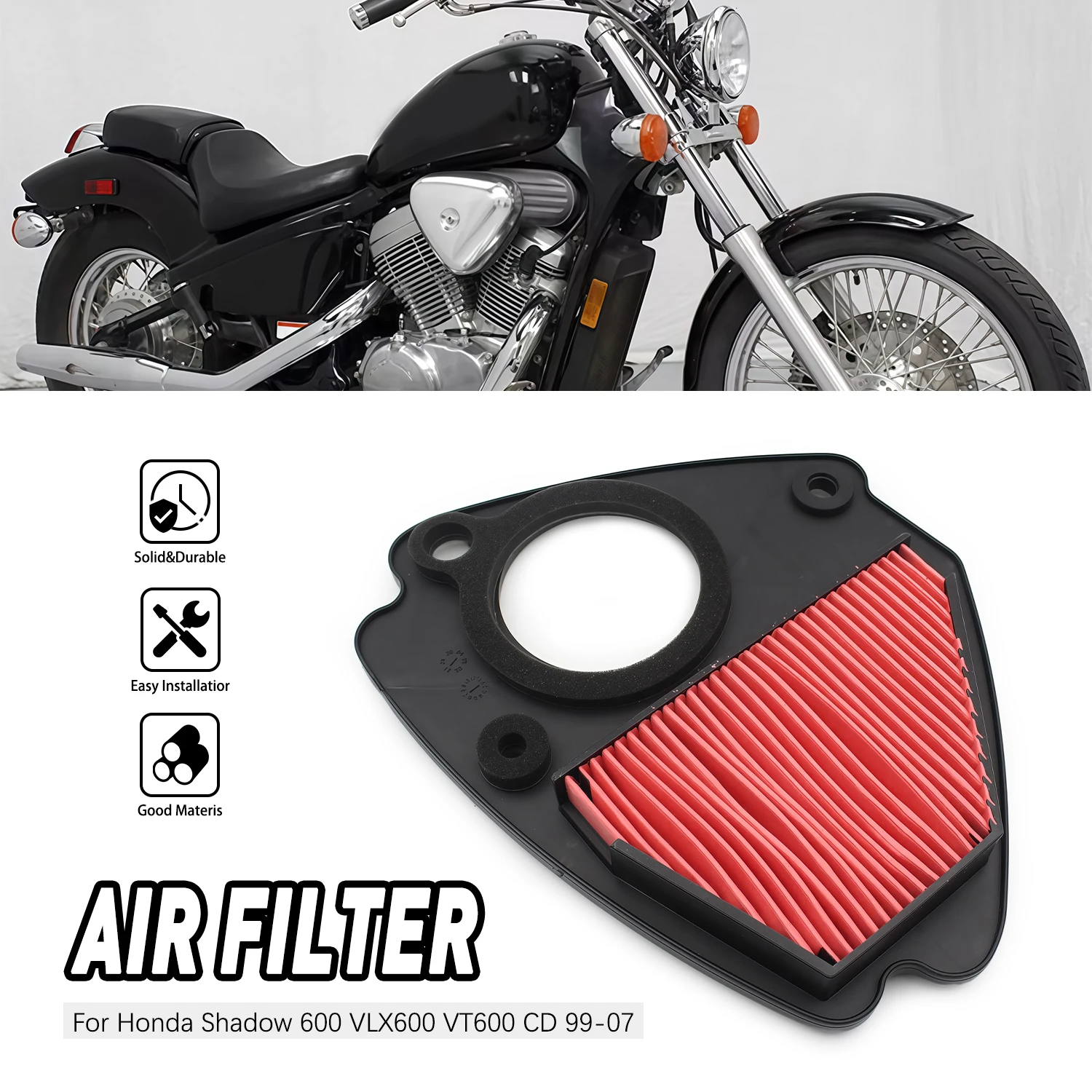 

Air Filter Element Cleaner Replacement Motorcycle Part Accesorios Moto For Honda Shadow VLX 600 VT600C VT600CD Deluxe 1999-2007