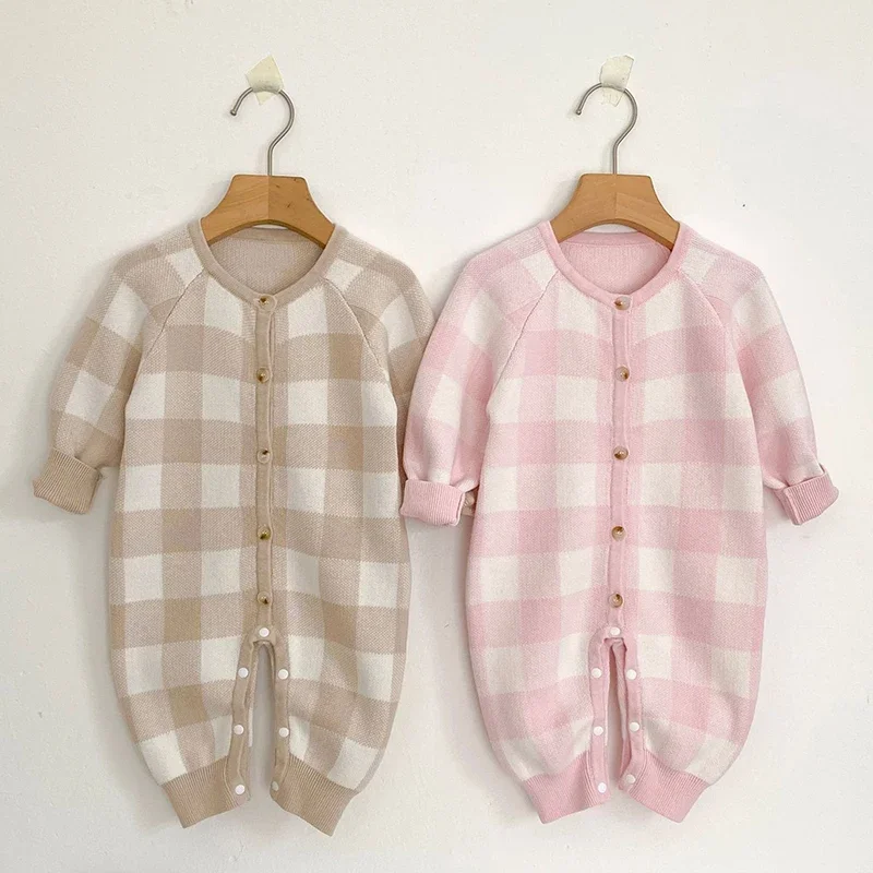 

Новинка 2023 года, осенний вязаный комбинезон для маленьких девочек 0-24 месяцев, сетчатый комбинезон с длинными рукавами для маленьких девочек, вязаная одежда для маленьких девочек