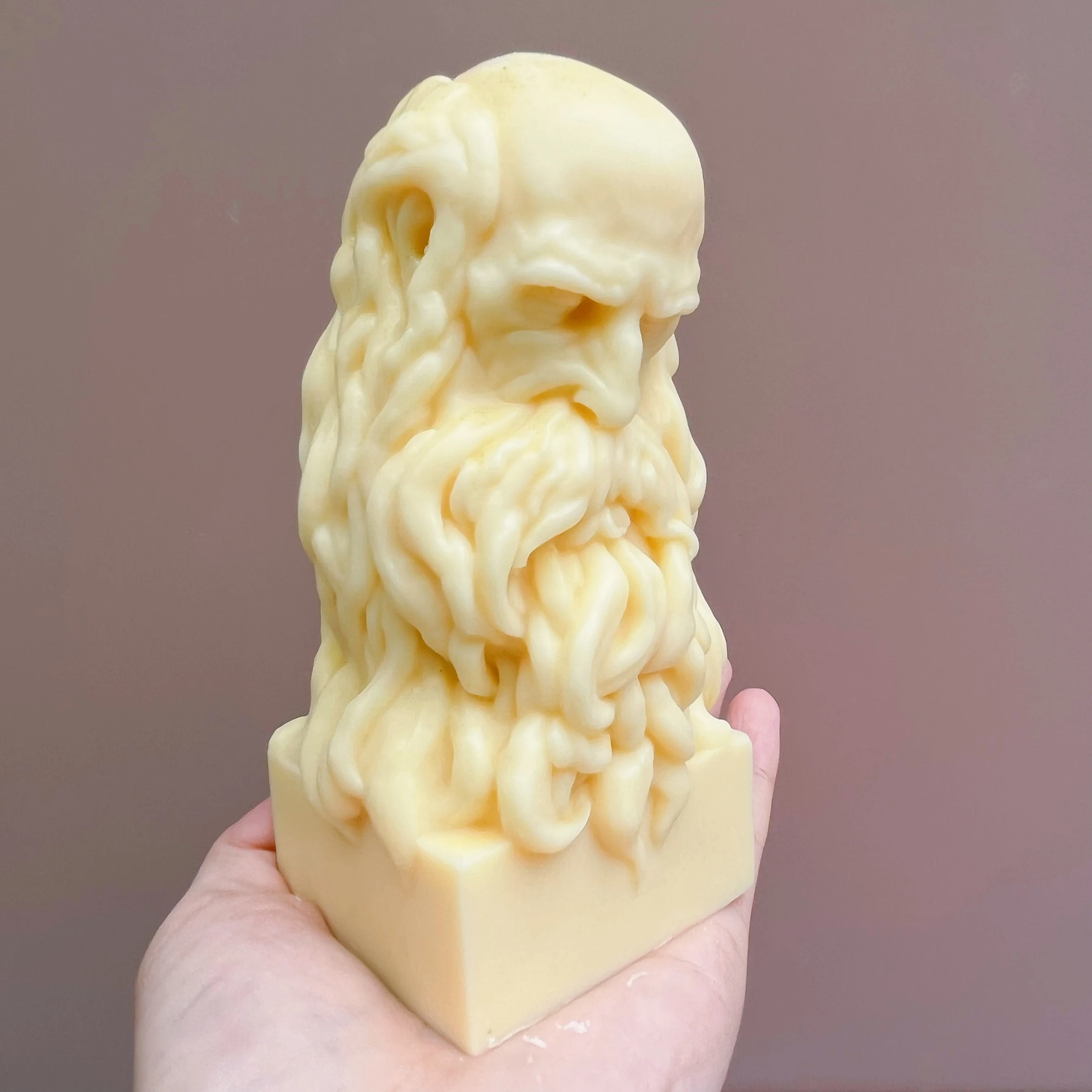 2D/3D Large Figure Statue Candle Silicone Mold Beard Old Man Sculpture Resin Silicone Mold Figure Concrete Cement Gypsum Mold