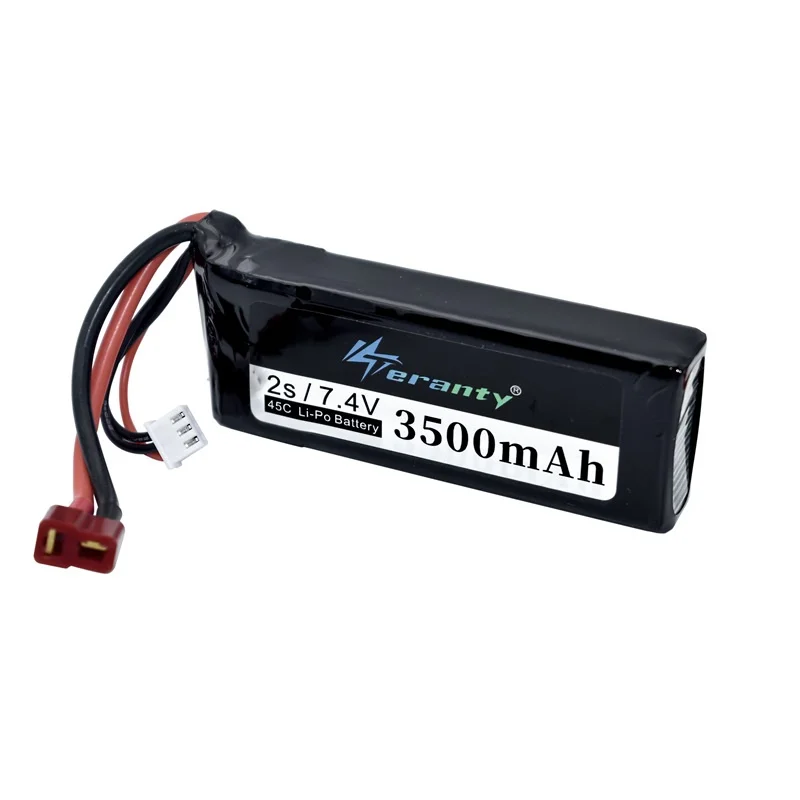 Upgraded 2s 7.4V 3500mAh Lipo Battery For Wltoys 1/14 144001 124016 124017 124018 124019 RC Car Battery Parts With T Plug