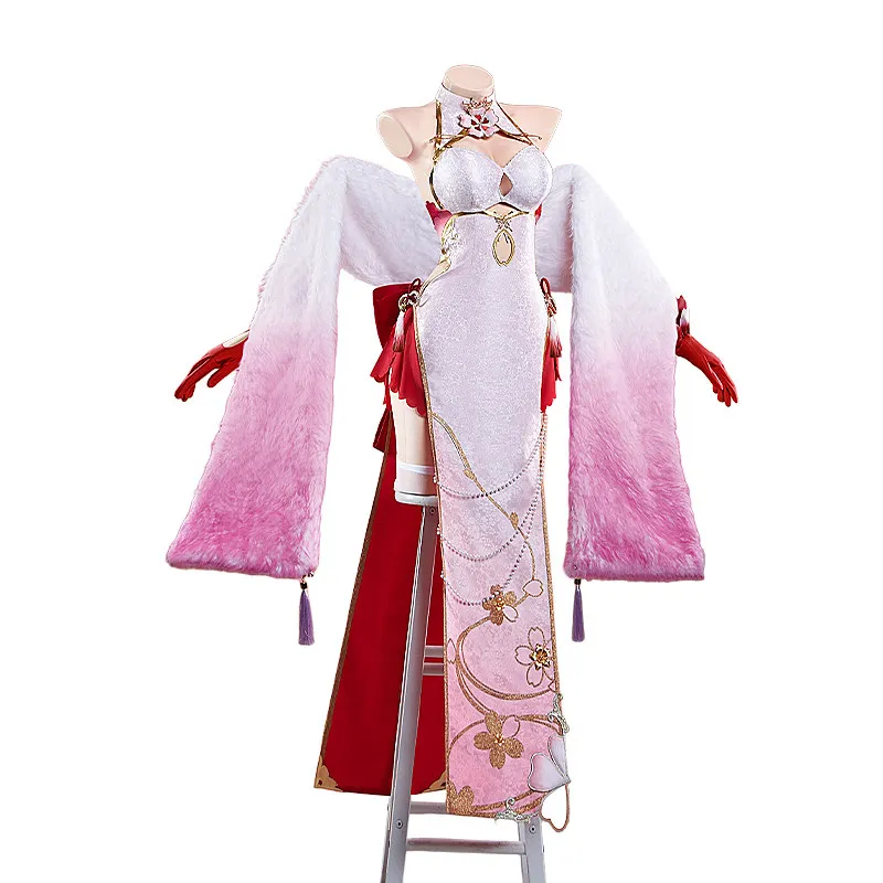 

Azur Lane Hanazuki Cosplay Costume Spring Festival Qipao Cheongsam Dress Full Set