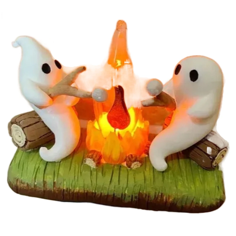 2024 Ghost Campfire Flickering Nightlight Fashionable Ghost Campfire Flickering Plug In Night Light Halloween Ghost Pumpkin Nigh