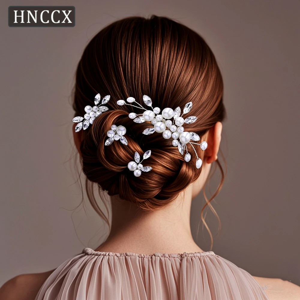 

YouLaPan Elegant Bridal Wedding Pearl Hairpin Handmade Weaving Fashionable Ladies Banquet Dancing Party Hair Accessories HP591
