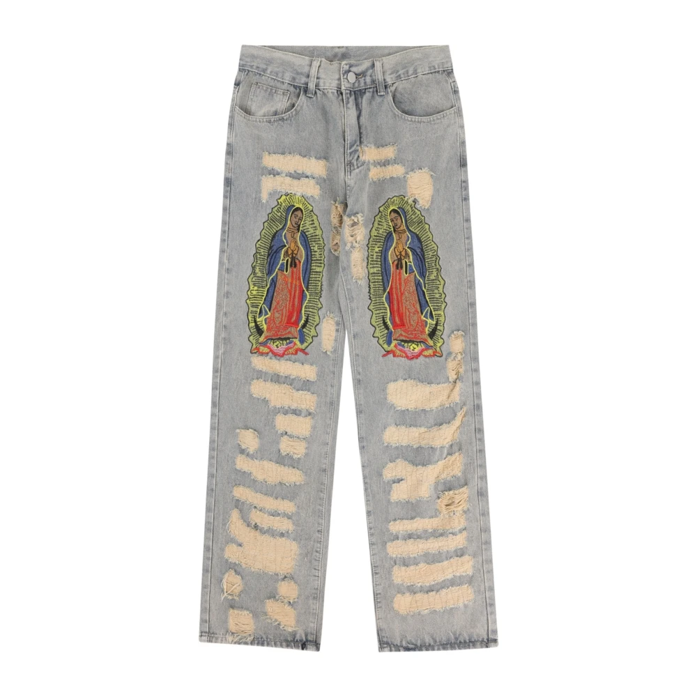 

Ripped Frayed Y2k Baggy Jeans Fashion Cool Unisex Hip Hop Streetwear 2023 Men's Women's Blue Jean Man Pants Trousers Clothing