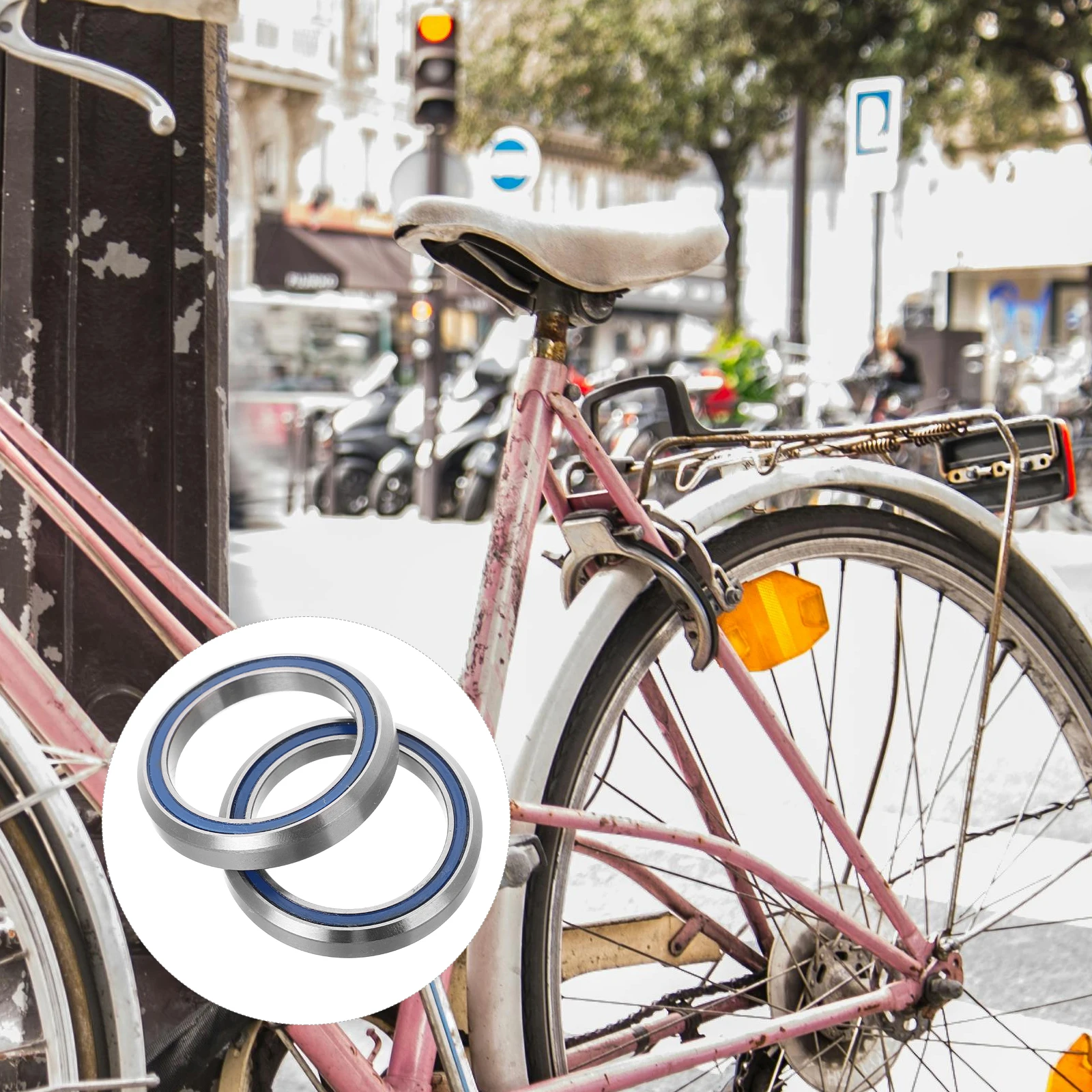 

2Pcs Chrome Steel Bicycle Headset Bearings Smooth Precision Durable Mountain Bike Repair Bearing Cycling Bearing Accessories