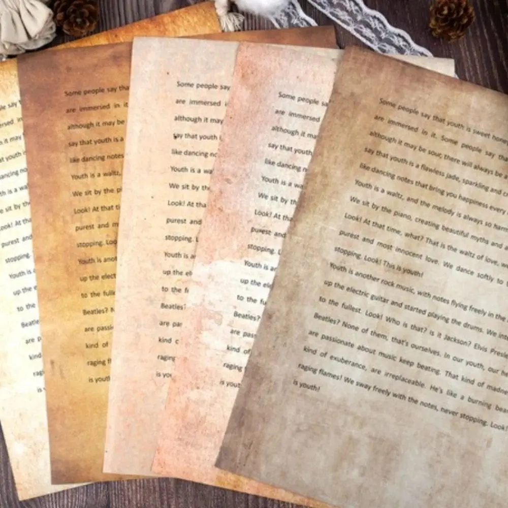 50Pcs Paper Material Letter Paper A4 Size Double Sided A4 Writing Paper Vintage 50 Sheets Writing Sheet Handmade Journal