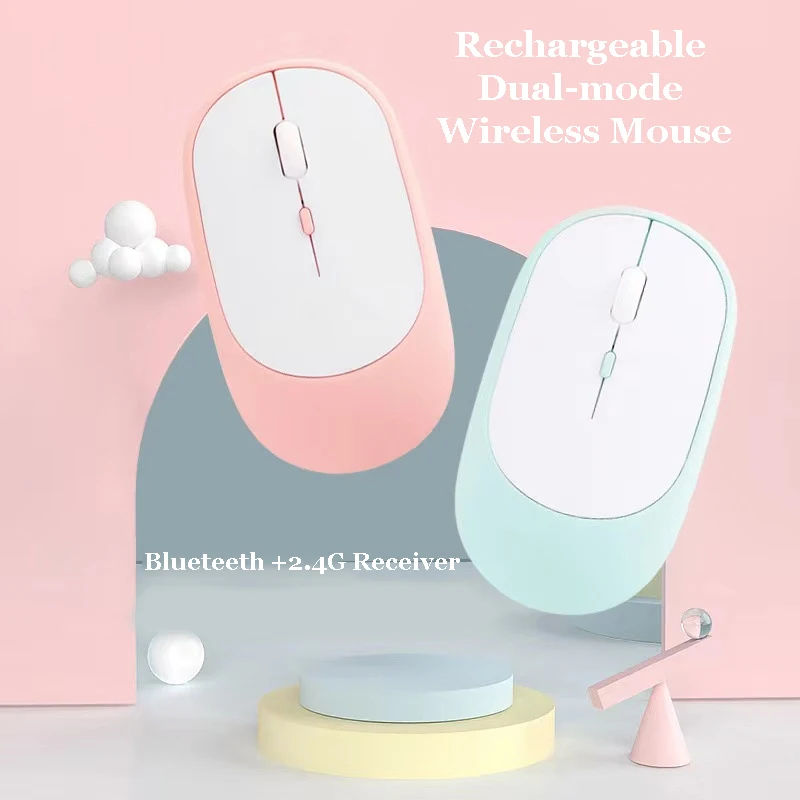 Wireless Mouse Bluetooth-compatible Mouse 2.4G Dual mode (BT5.0+USB), Computer Mice with USB receiver, Ergonomic Mouse for PC