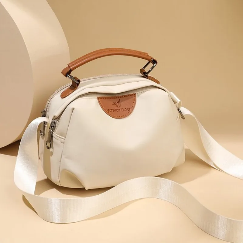 

Simple Chic Textured Leather Satchel For Women Luxury Designer Crossbody Large Capacity Diaper Bag Elegant Commuter Solid Color