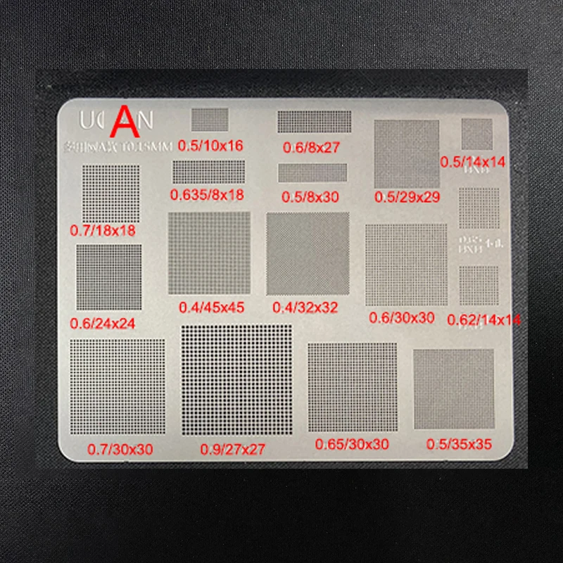 3in1 Universal BGA Reballing Stencil Square Hole Direct Heating BGA Template for Phone Laptop CPU IC CSP Chip Planting Net