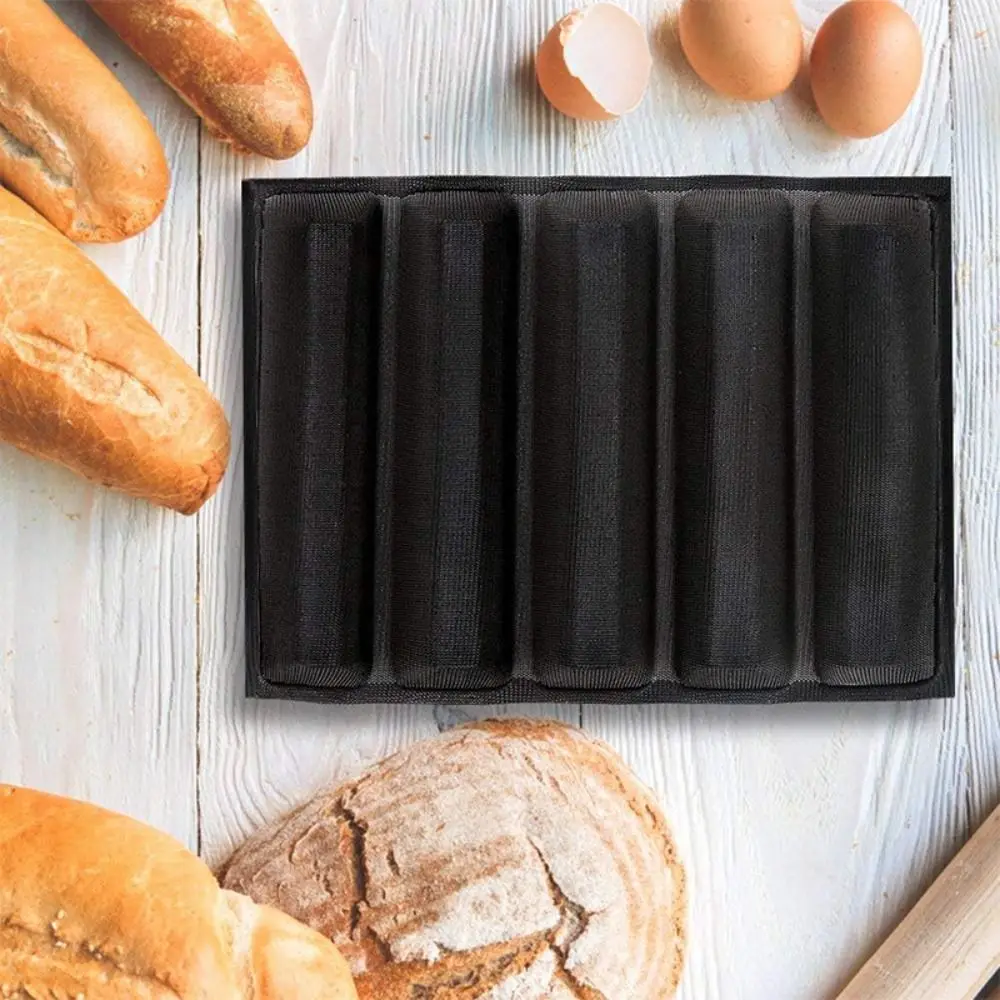 Foldable Pan-Non-Stick Silicone Baguette Mold Perforated Reusable Hot Dog Molds Bread Mould