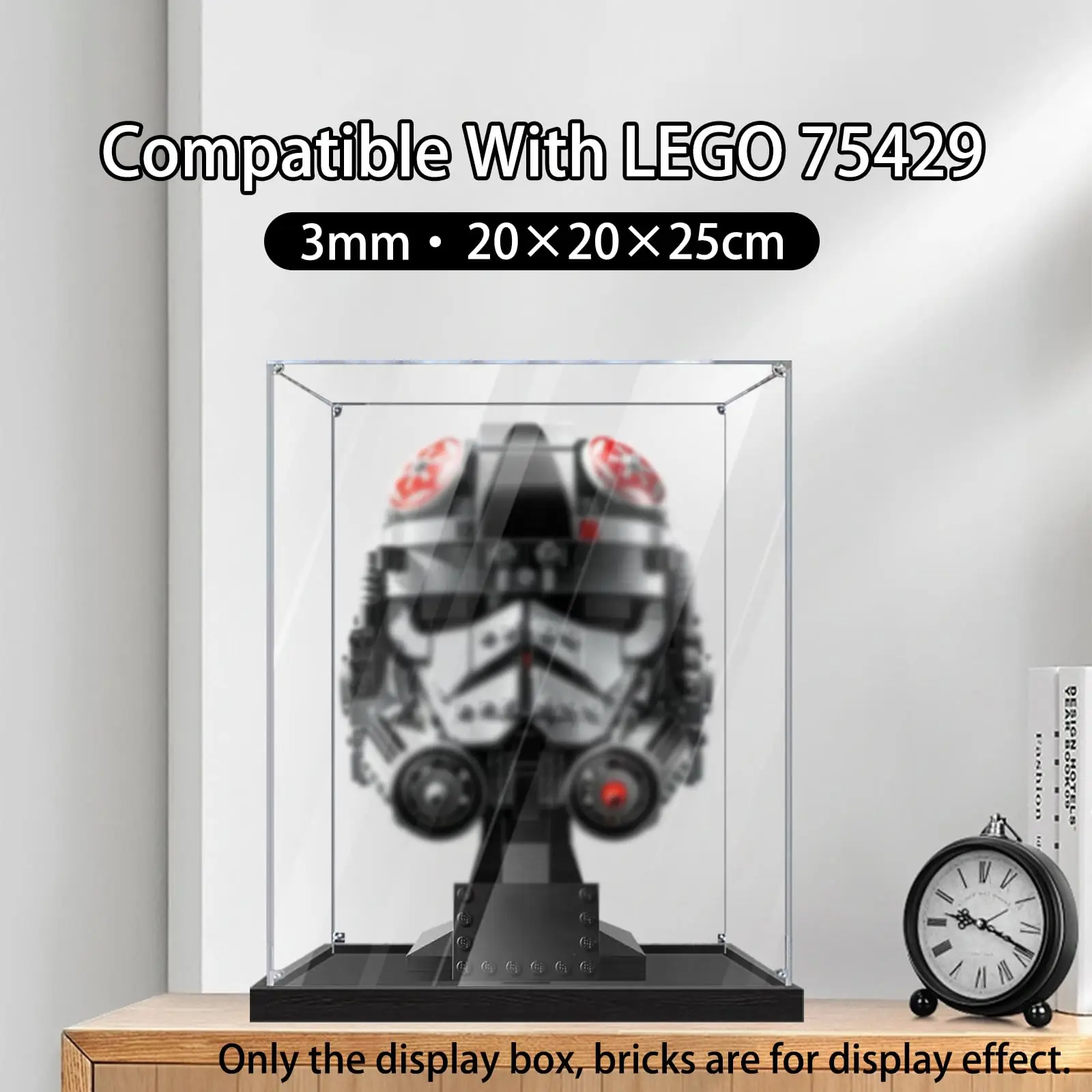 

Акриловая витрина для шлема водителя Lego 75429 AT-AT, витрина 3 мм, прозрачная пылезащитная витрина (только витрина)