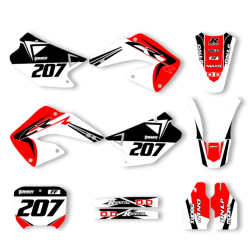 

DSMTECH Motorcycle Graphics Fairing Stickers kits Customize For Honda 2000 2001 CR125-250 CR 002