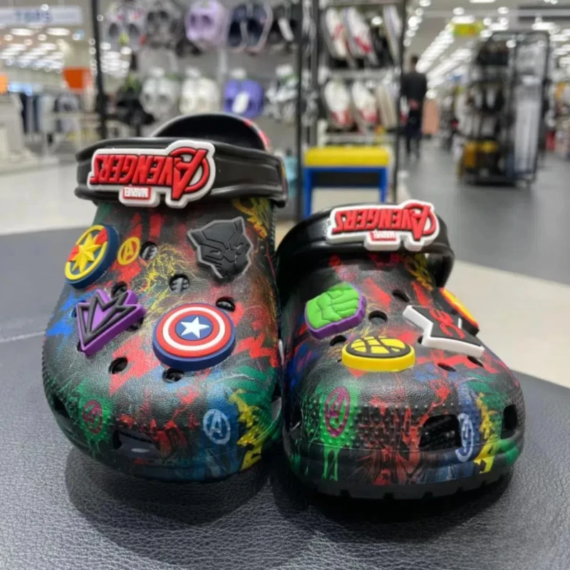 

New bandai Cartoon anime Kawaii children's hole shoes cute cos avengers branded girl boy beach sandals student home slipper gift