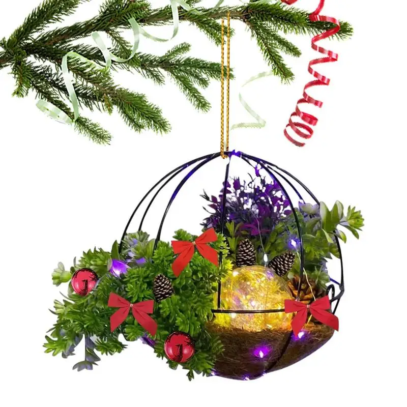 Hangable Christmas Baskets Flower Basket Acrylic Decor Home Decor Christmas Centerpieces Festive Parties Accessories For Front