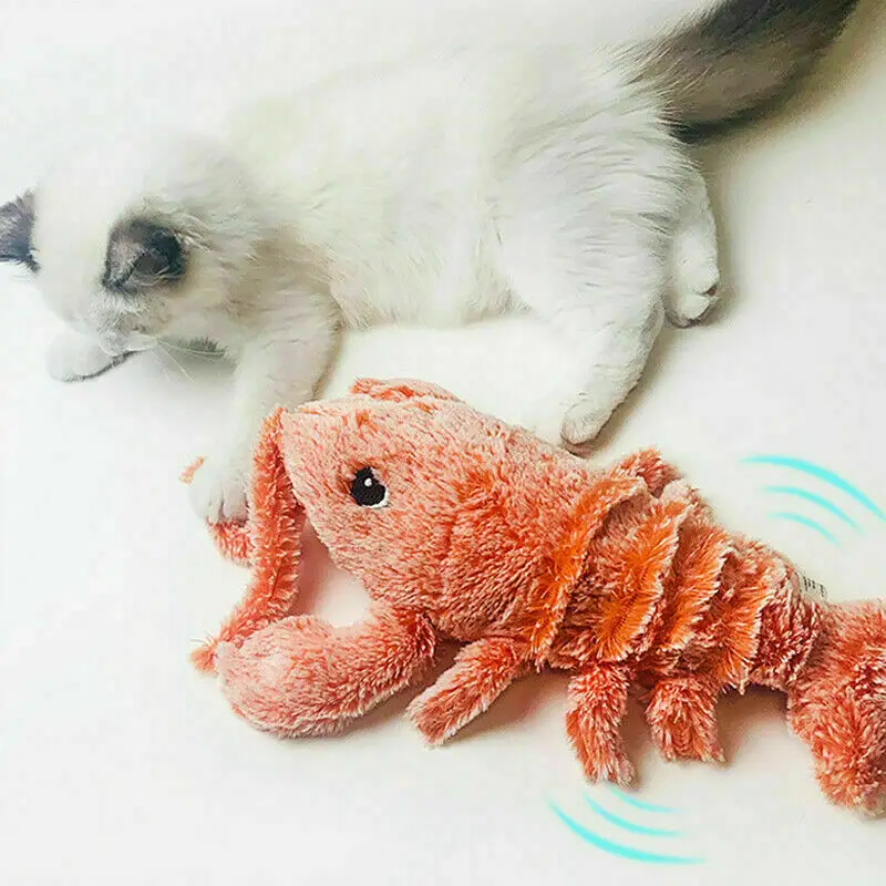 Pet Cat Toy USB Charging Simulation Electric Dancing Moving Floppy Lobster Cat Toy For Pet Toys Interactive Dogs Dropshipping