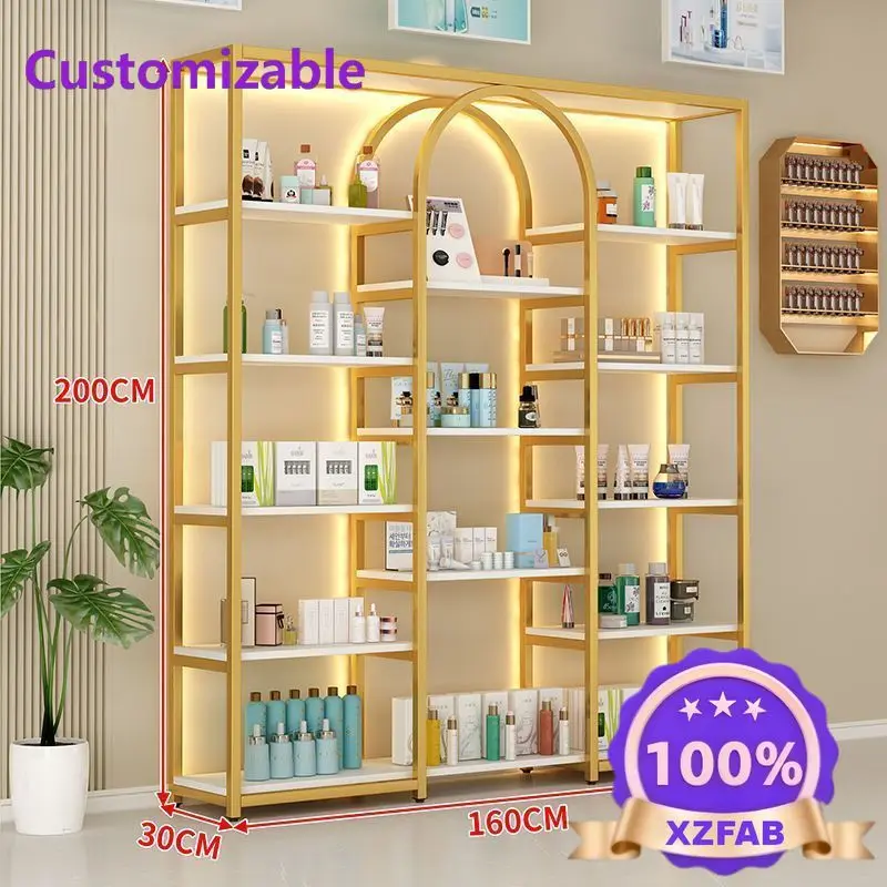 Factory Direct 2026 Light luxury display stand Nail art Cosmetics Display cabinet Beauty salon Shelf Nail polish glue cabinet