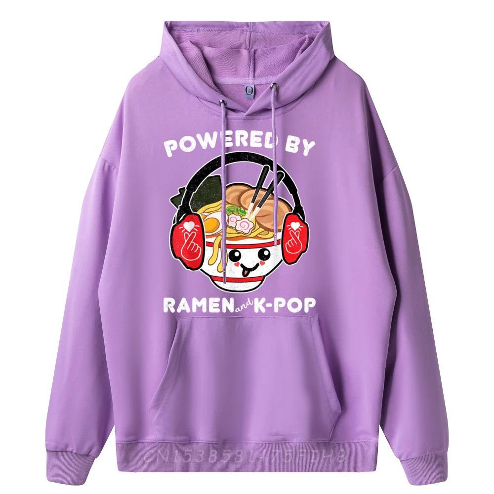 Powered By Ramen And Cute Kawaii Korean He 1 Funny Pullover Hoodies Men Printed Sweater Tops & Tees