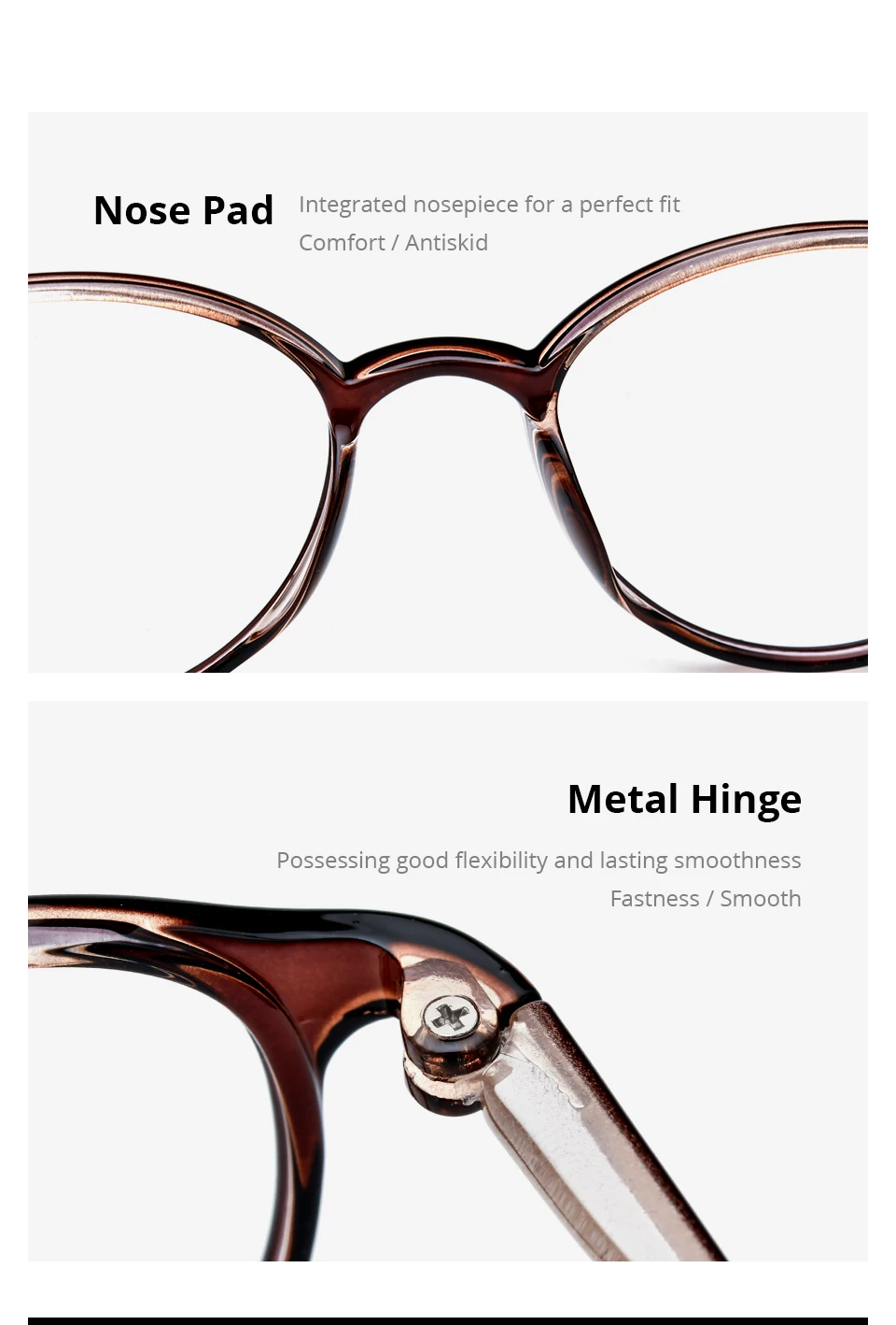 NIANZHEN TR90 Brillengestell, Damen, ovales Design, Markenbrille, Herren, ultraleicht, Retro-Vintage-Brille, 7122 – Detail 1