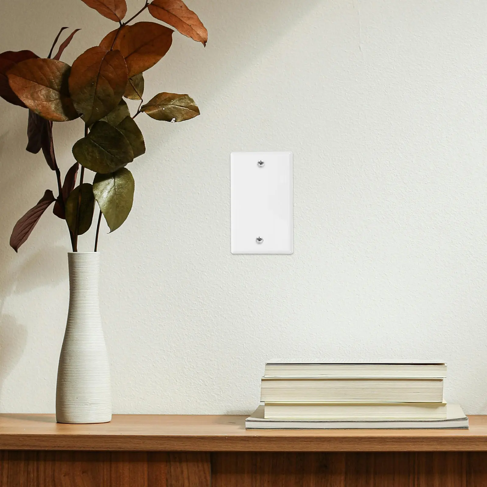 10Pcs White Electrical Outlet Blank Wall Plate Covers Switch Plastic Water Resistant Decorative Use for Home Office