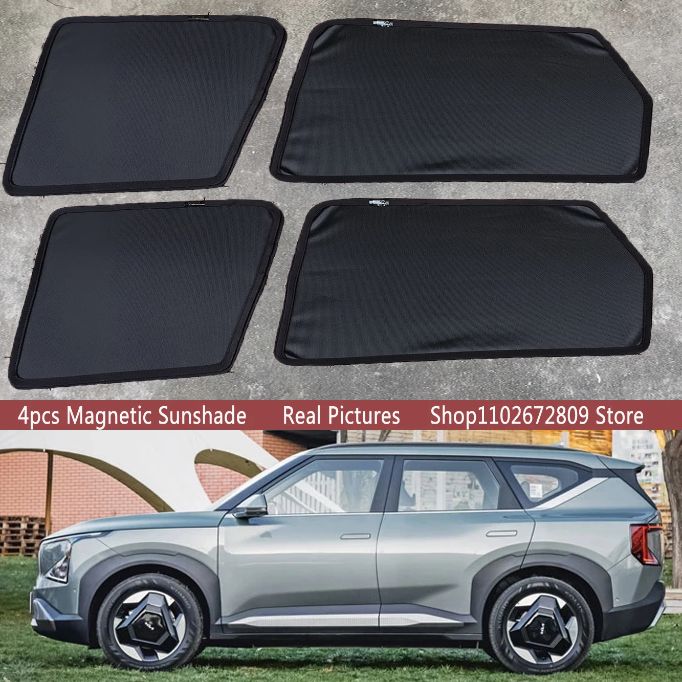 

Magnetic Car Sunshade Shield Front Windshield Frame Curtain Sun Shades For KIA EV5 EV Electric 2023 2024 2025 Accessories