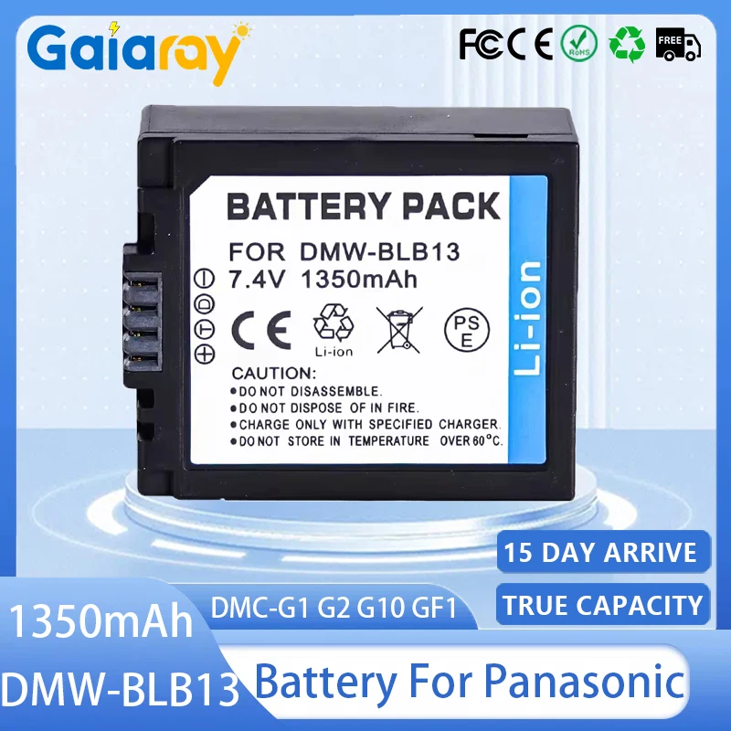 

DMW-BLB13E Camera Battery 7.4V 1350mAH Rechargeable Battery for Panasonic DMC-G1 DMC-G2 DMC-G10 DMC-GF1 DMC-GF2 DMC-GH1 BLB13E