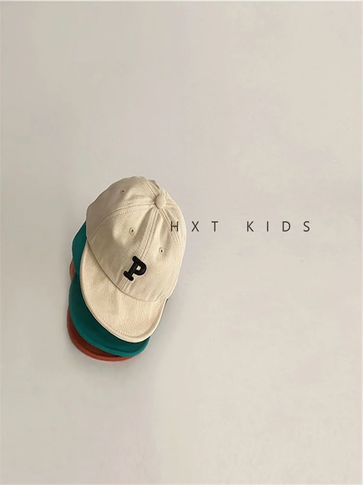 Children Hat Spring And Autumn Soft Brim Korean Style Letter Embroidery Style Hat Infant Baby Ins Baseball Cap Gift