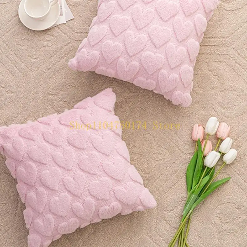 2pcs Valentines Day Pink Decorative Pillow Cover Soft Plushes Cushions Case for Spring Homes Holiday Decorations top sale