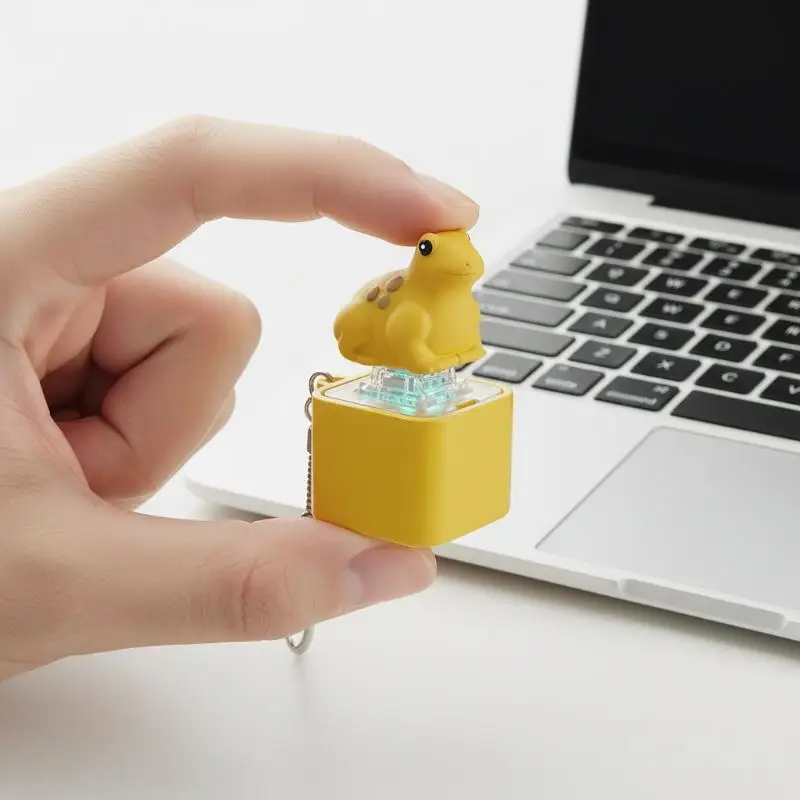 Multi-Functional Chicken Frog Keyboard Fidget Toys Keychain For Enhanced Stress Relief