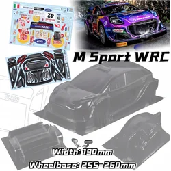 1/10 M Sport WRC Rally RC shell body 190mm szerokość 258mm rozstaw osi przezroczysty bez malowania korpus dla RC hsp PTG trax Tamiya