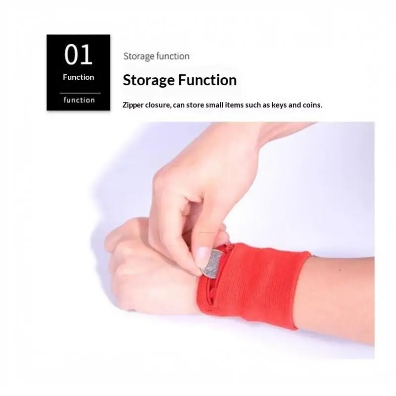 Reißverschluss-Handgelenk-Geldbörse, Schweiß-Armband, Münz- und Schlüsselaufbewahrung, schweißabsorbierender Handgelenkschutz für Laufen, Fitnessstudio, Sport, Outdoor-Workout – Detail 6