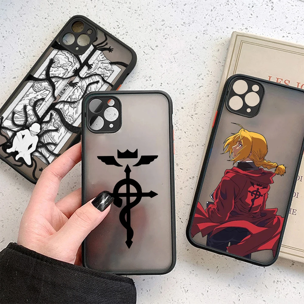 Anime Fullmetal Alchemist Phone Case For iPhone 15 14 13 12 11 Mini Pro Max X XR XSMax 7 8 Plus Matte Transparent Back Cover