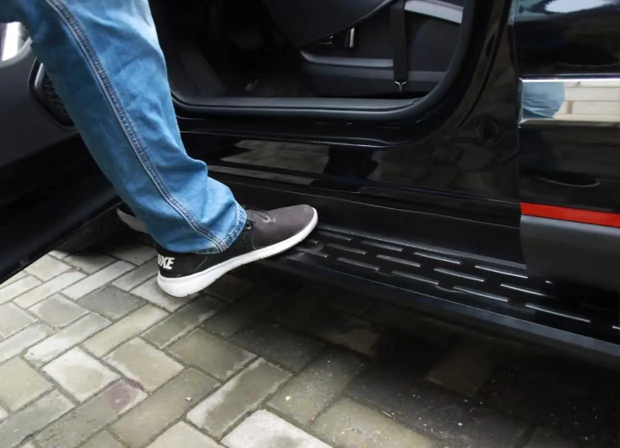 2 قطعة لوحات تشغيل من الألومنيوم الأسود خطوات جانبية قضبان Nerf متوافقة مع Hyundai Tucson 2022 2023 2024 #5