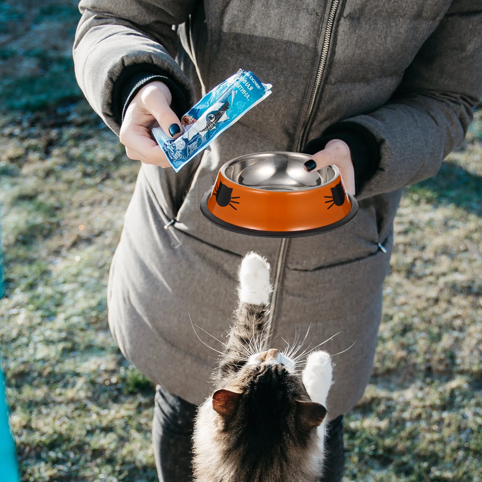 

Stainless Steel Pet Food Water 1.5L Non-Slip Base Cat Dog Feeder Dish Puppy Kitten Pet Feeder Cat Feeding Bowl Dog Water