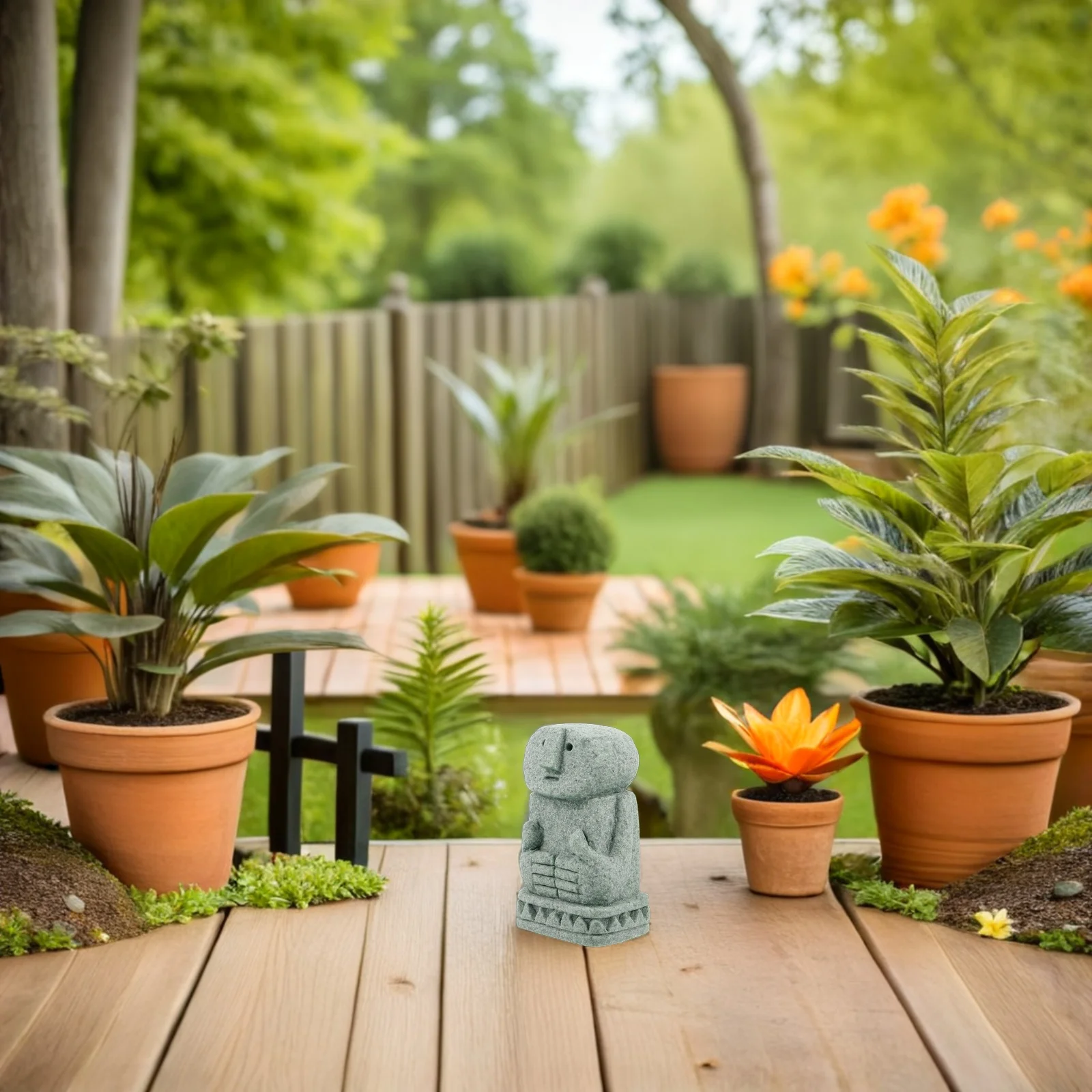 

Mini Stone Face Sculpture Balinese Sandstone Zen Garden Statue For Terrarium Bonsai Decor Asian Garden Ornament Outdoor Small