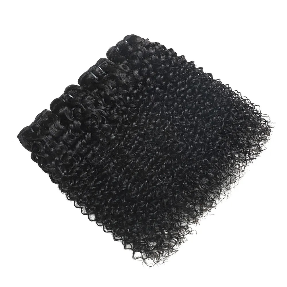 Burmese Curly Bundles Human Hair 1/3/4 Pc 34 Inch Jerry Curly Human Hair Bundles for Women Kinky Curly Hair Bundles Quick Weave