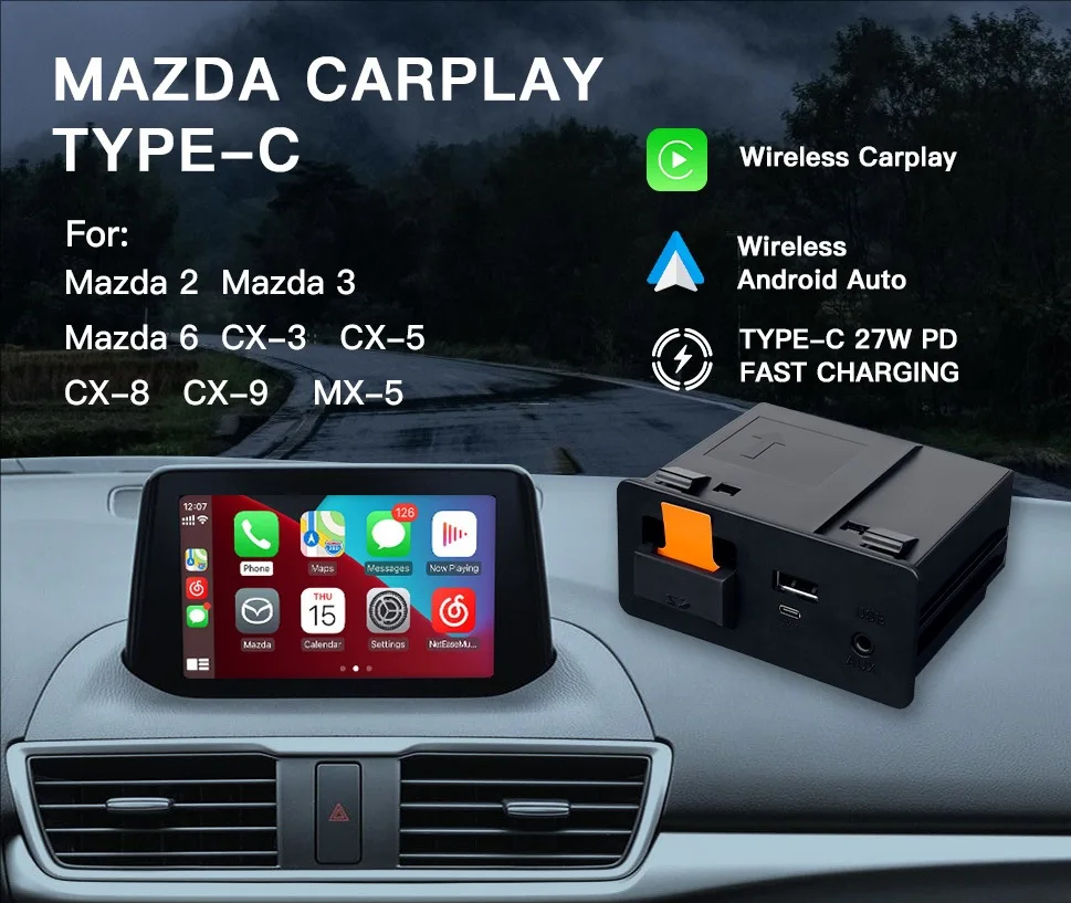 

Suitable for Mazda Type-C interface wireless carplay wireless Android auto module USB adapter