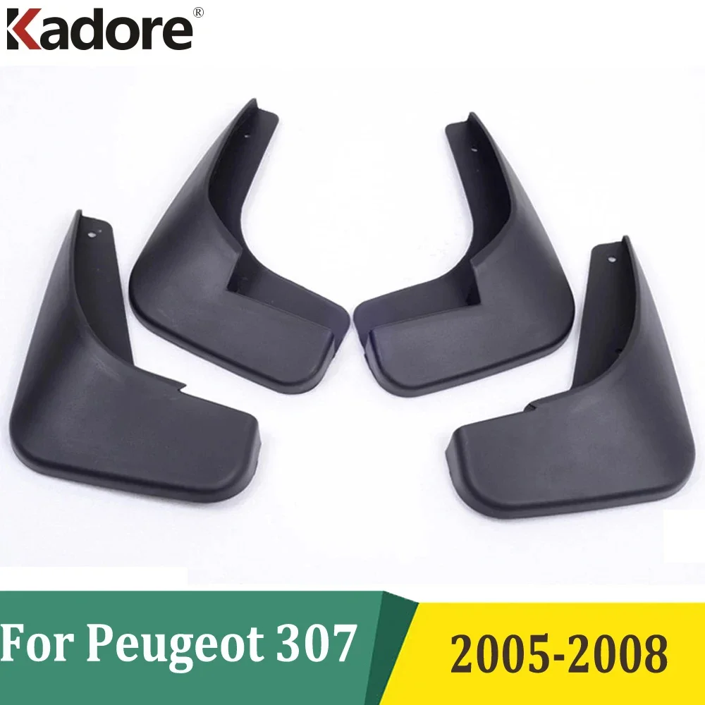 Fit For Peugeot 307 2005 2006 2007 2008 Car Mudflaps Front Rear Mud Flaps Mudguards Splash Guards Fender Car Accessories