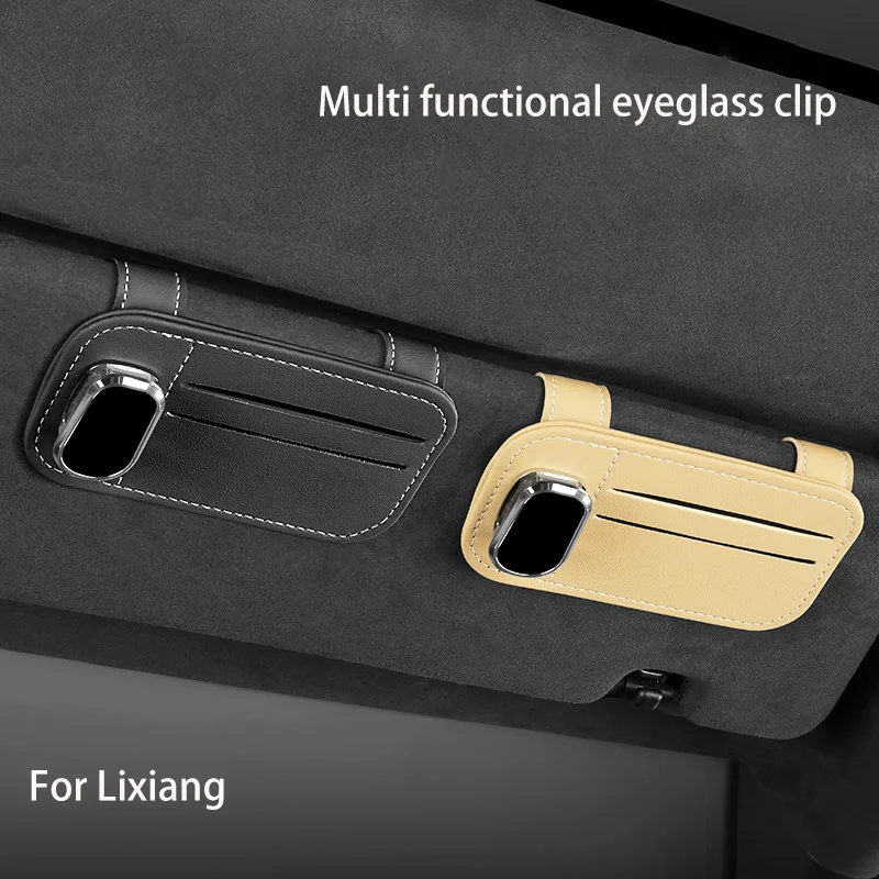 Auto Sonnenblende Organizer Tragbare Auto Brillen Halter Zubehör Sonnenbrille Clip Karten Halter Anti-scratch Multifunktions Clip – Detail 2