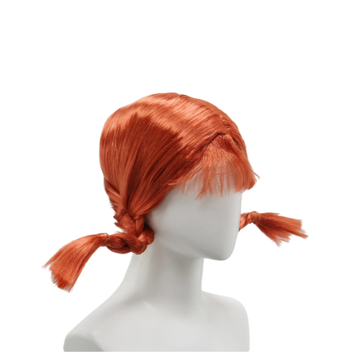 Orangefarbene Neat Bangs Anti-Warped Braid Synthetik-Perücke | Perücke geeignet für Anime-Elfen-Rollenspiele – Detail 2