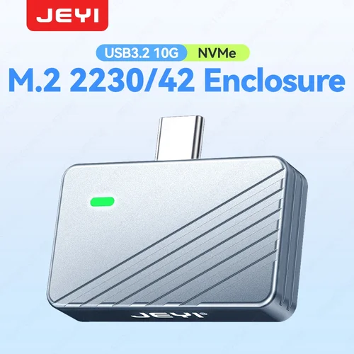 JEYI 2242 2230 M.2 NVMe Caja SSD de conexión directa, USB 3,2 10 Gbps enchufe USB-C directo Carcasa M2 de aluminio compatible con UASP TRIM