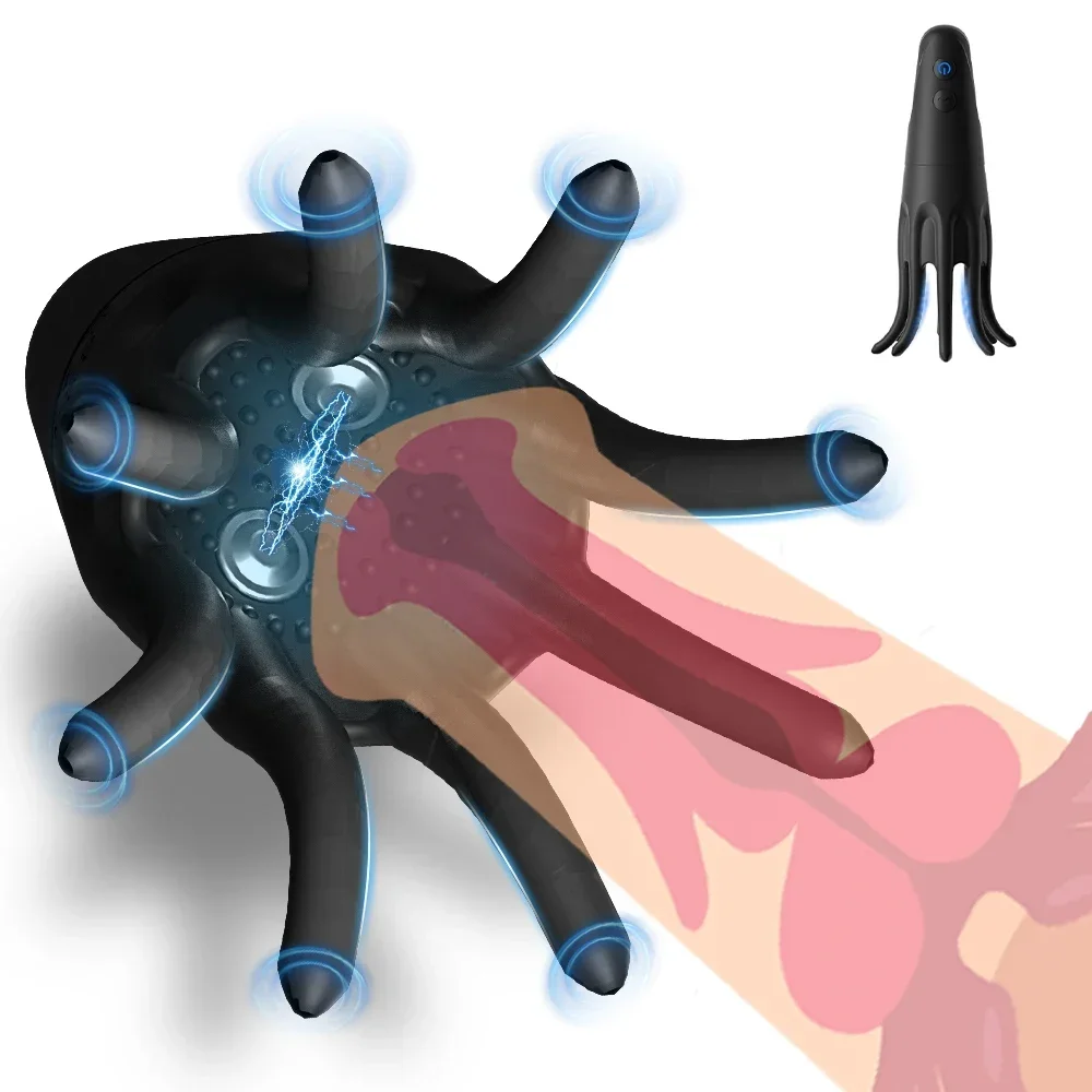 Penis Trainer Shock Vibe 10 Modes 360°Wrapped Rechargeable Men’s Adult Toy