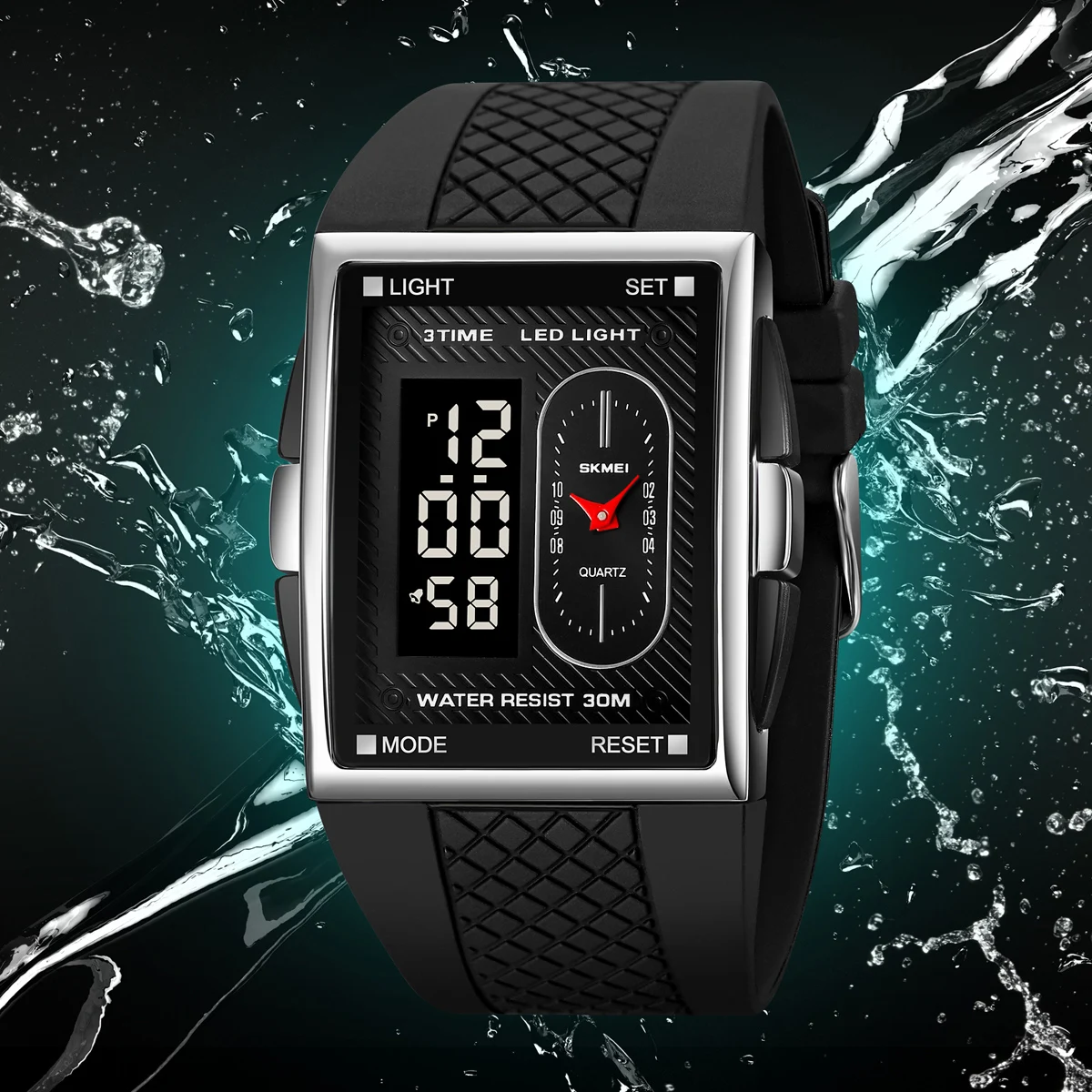 SKMEI موضة الساعات الرياضية للرجال الأعمال Orologi ساعة إلكترونية رقمية مقاوم للماء كرونو ساعة اليد ساعة منبه #2