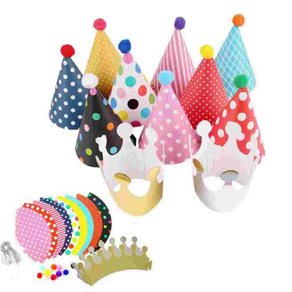 44pcs Chic Birthday Paper Hat Creative Children Photo Props Unique Paper Party Supplies Favors for Kids