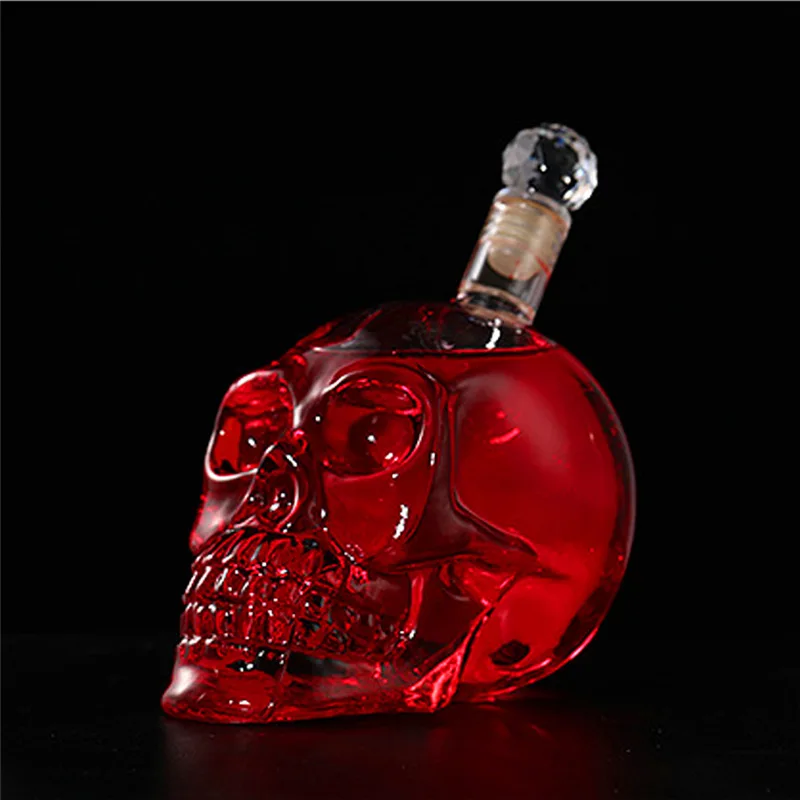 3 Sizes Creativity Glass Skull Head Cups Vodka-Shot Whiskey Wine Drinking Bottle Decanter Crystal Bottle Drinkware Bar Tools