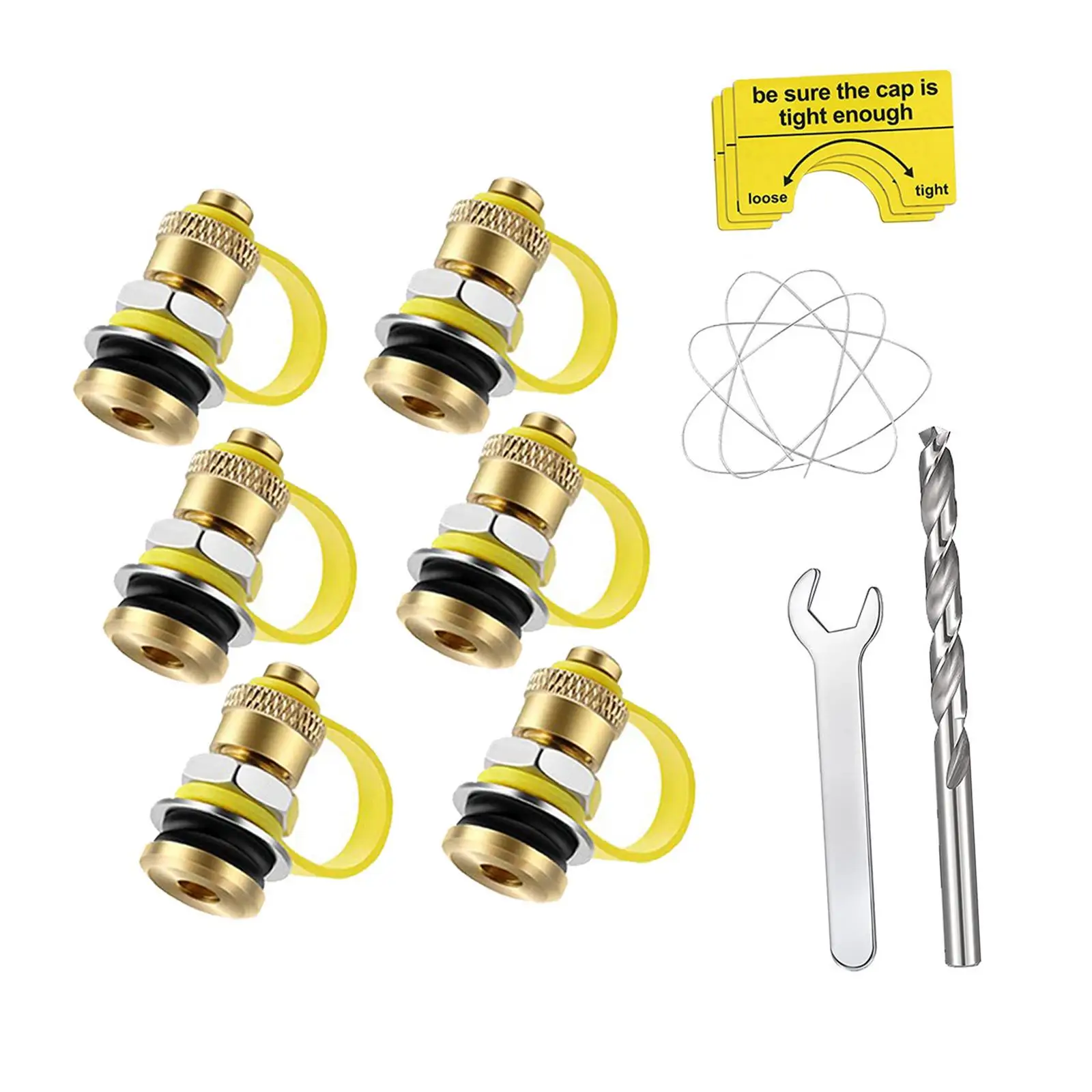 6x Fuel Can Vents Caps Allow Faster Flow Leakproof Replacement Quickly Convenient to Use Brass Gas Can Vent Valve Water Can