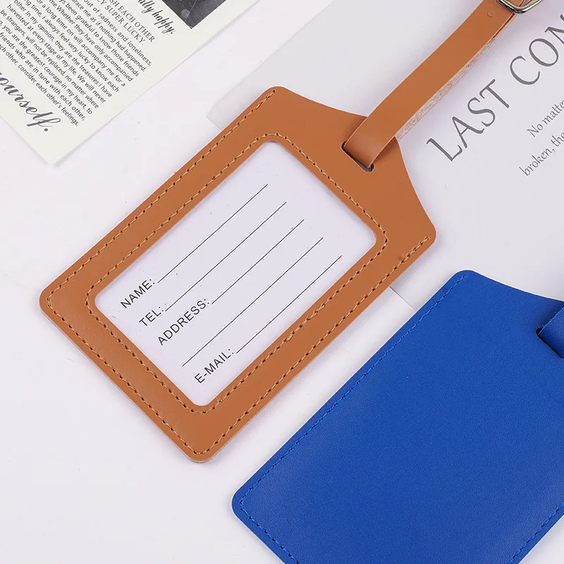 جديد بو الجلود الأمتعة علامة حقيبة عنوان التسمية معرف كليب إكسسوارات السفر للأعمال #6