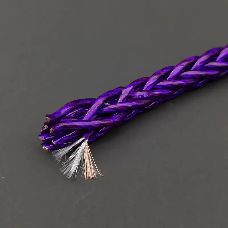 두꺼운 264 코어 단결정 구리 은 도금 헤드폰 케이블, 8 가닥, OD:5mm